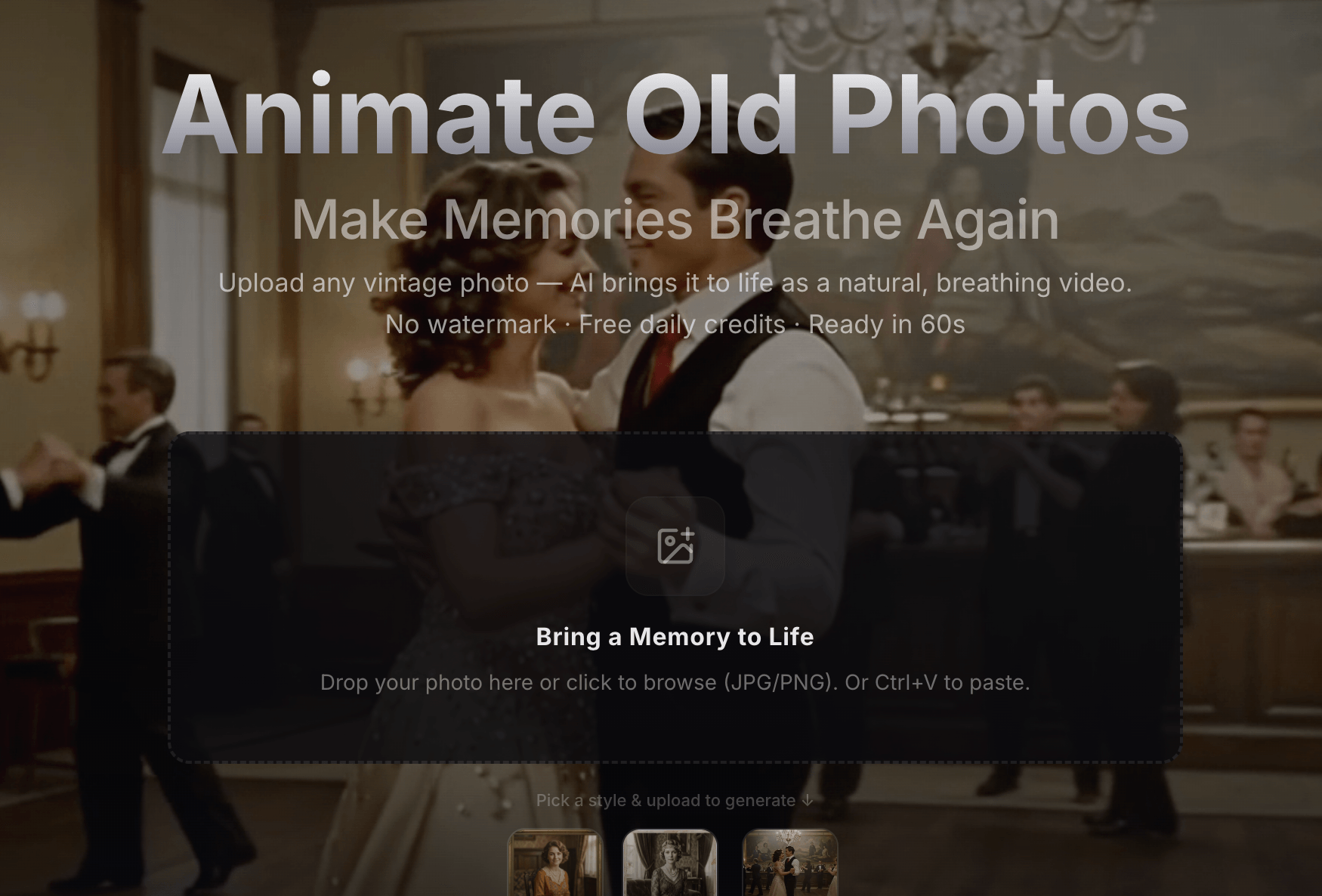 Upload old photo step