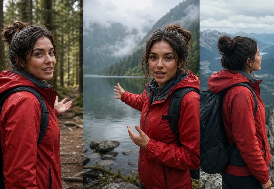 Gemini Omni reference set for keeping a character consistent across outdoor scenes