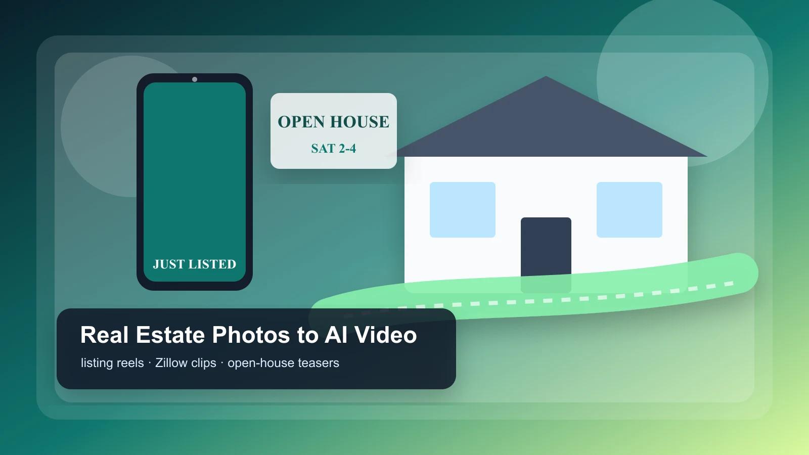 Real estate photo to AI video workflow for listing reels, Zillow clips, and open-house teasers